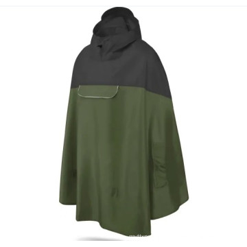 High Quality PU Rainwear Waterproof Men Poncho Raincoat